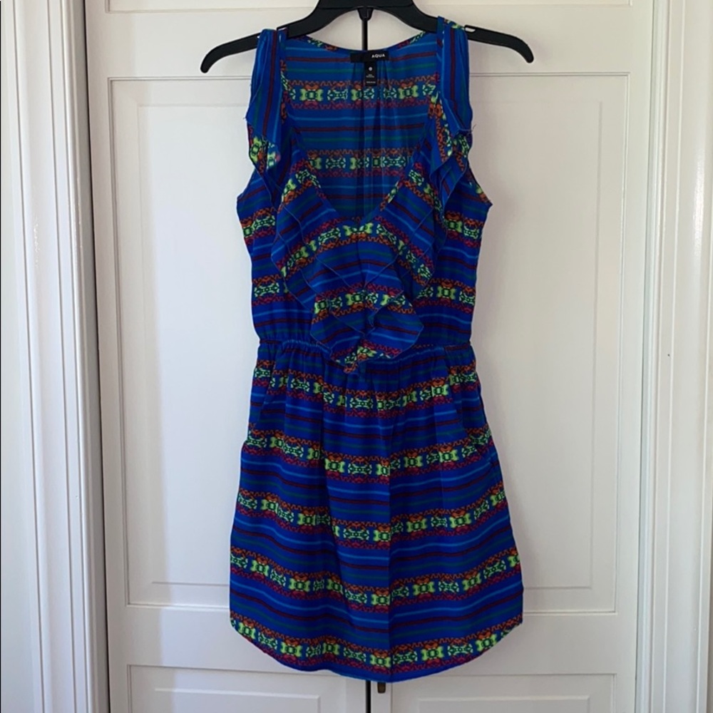 Aqua patterned summer dress